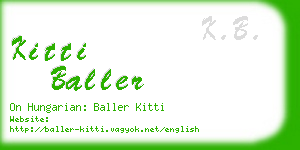 kitti baller business card